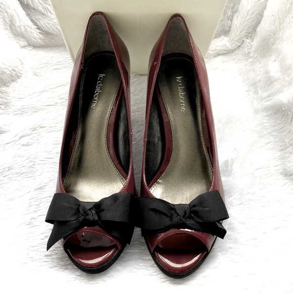Liz Claiborne NEW IN BOX Vintage Style Sylvia Claret Heels Sz 8 - Picture 2 of 9